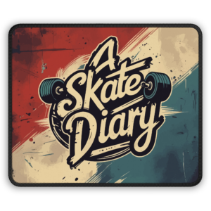 Skate Diary Retro Skateboard Mouse Pad – Vintage Graphic Gaming Desk Mat